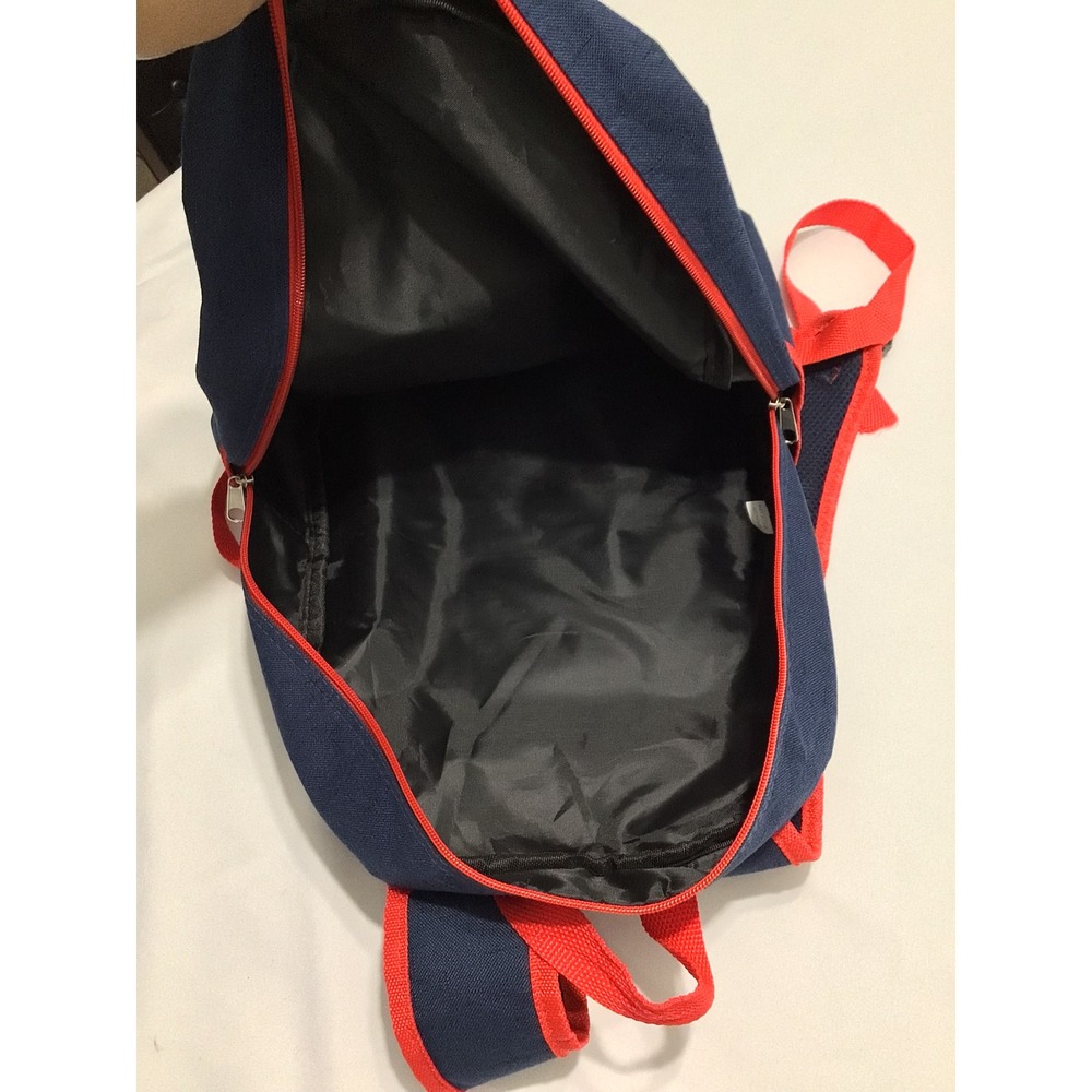 Atlanta Braves MLB Navy Blue Red Canvas Backpack School Travel Bag Tomahawk Logo - Picture 4 of 8